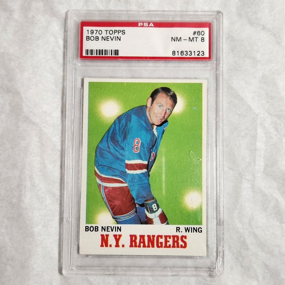 1970 Topps NHL Bob Nevin #60 N.Y. Rangers R, Wing PSA NM-MT 8